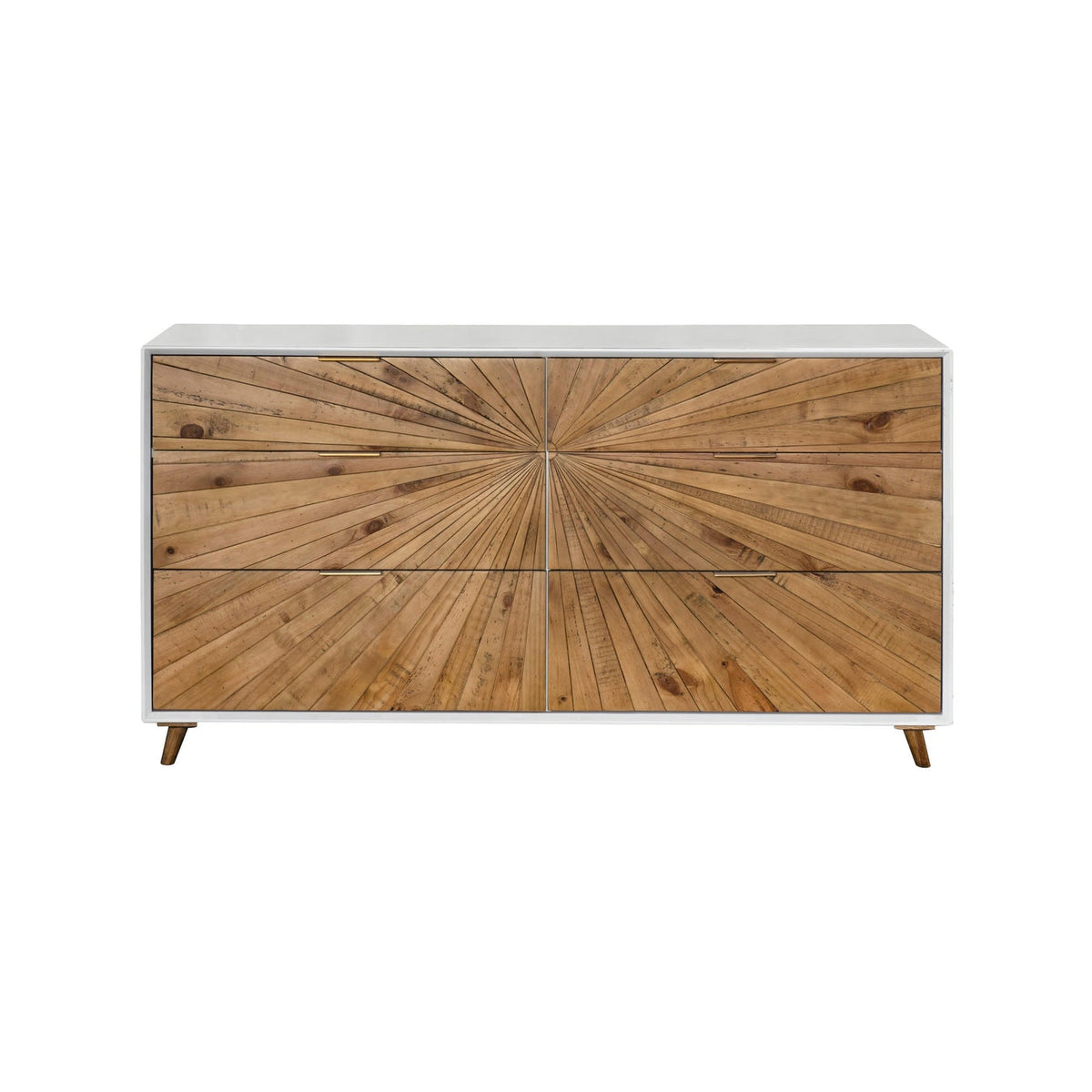 LH Home Reclaimed Wood White Casablanca 6 Drawer Dresser