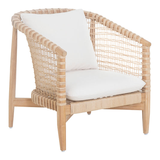  Kuna Solid Teak Frame with Lloyd Loom Weave Outdoor Chair Moe' Home