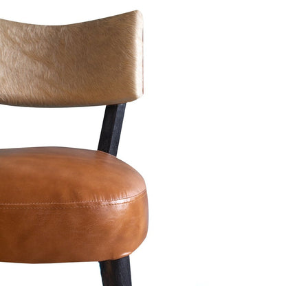 Hair on Hide and Leather Dining Chair Biscayne