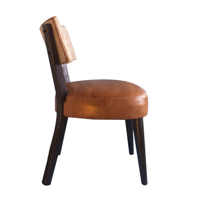 Hair on Hide and Leather Dining Chair Biscayne