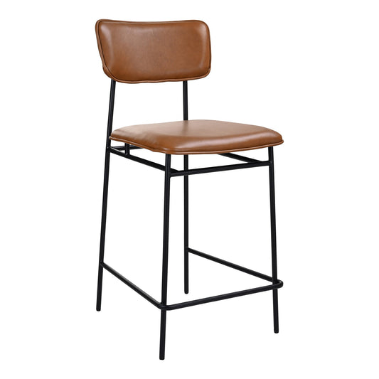  Sailor Top Grain Brown Leather Counter Stool Moe' Home