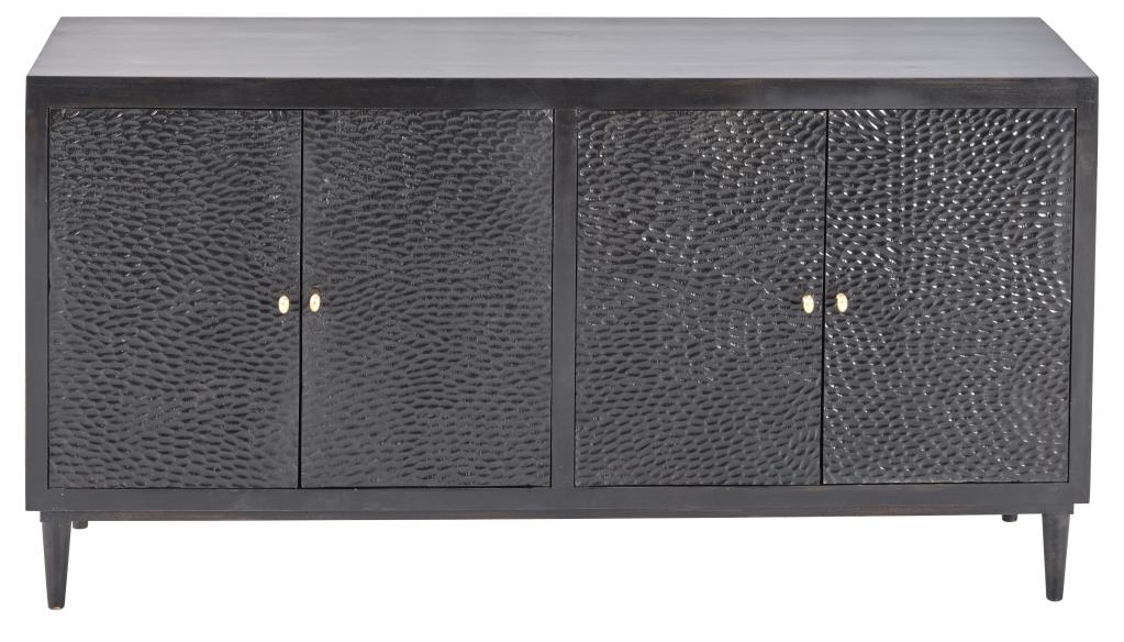 Narissa 4 Door Wood Black Sideboard