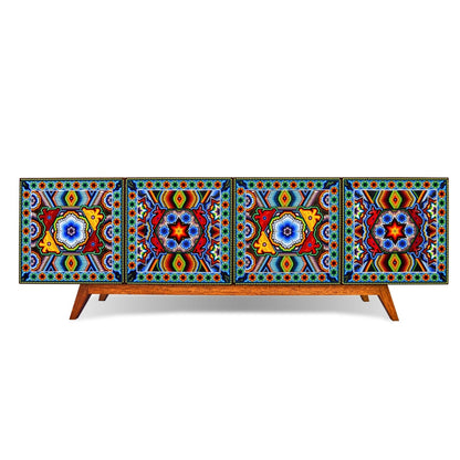 Handmade Unique Beaded Sideboard Cabinet Deer