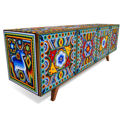 Handmade Unique Beaded Sideboard Cabinet Deer