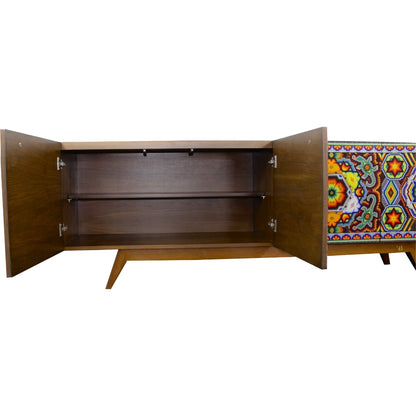 Handmade Unique Beaded Sideboard Cabinet Deer