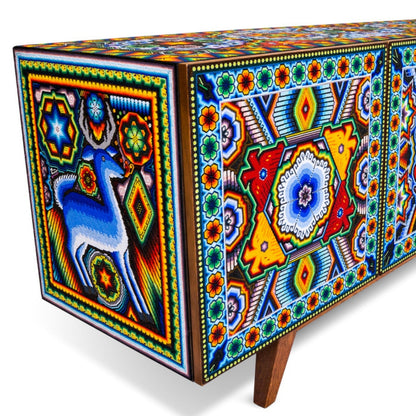 Handmade Unique Beaded Sideboard Cabinet Deer