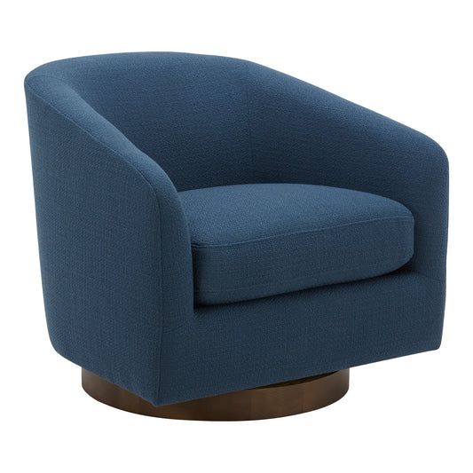  Oscy Dark Blue Swivel Bucket Accent Chair Moe' Home