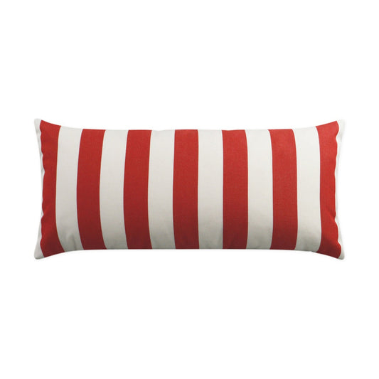 D.V. Kap Outdoor Café Stripe Lumbar Pillow - Red