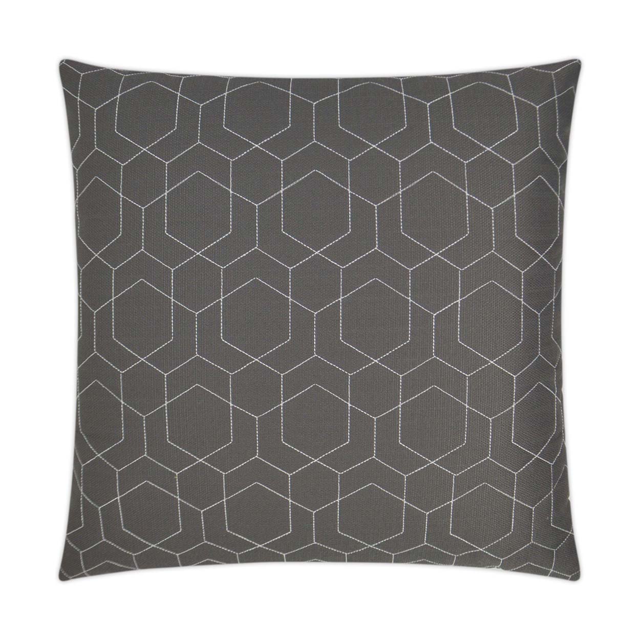 Outdoor Hex Quilt Pillow - Grey