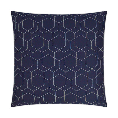 Outdoor Hex Quilt Pillow - Navy