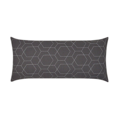 Outdoor Hex Quilt Lumbar Pillow - Grey