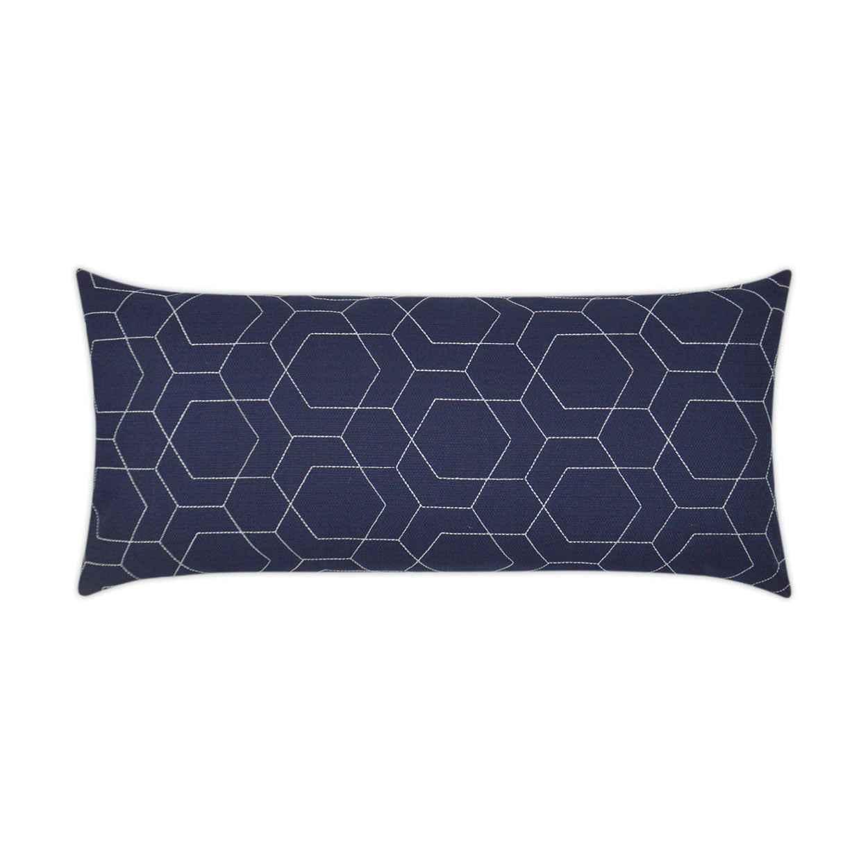 Outdoor Hex Quilt Lumbar Pillow - Navy