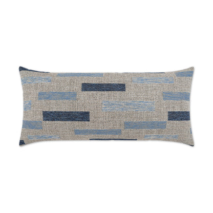 Outdoor Blockweave Lumbar Pillow - Indigo