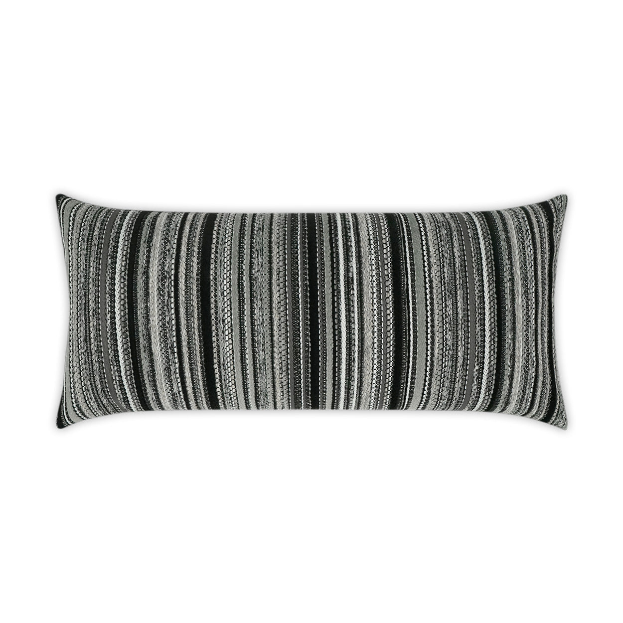 Outdoor Peerless Stripe Lumbar Pillow - Black