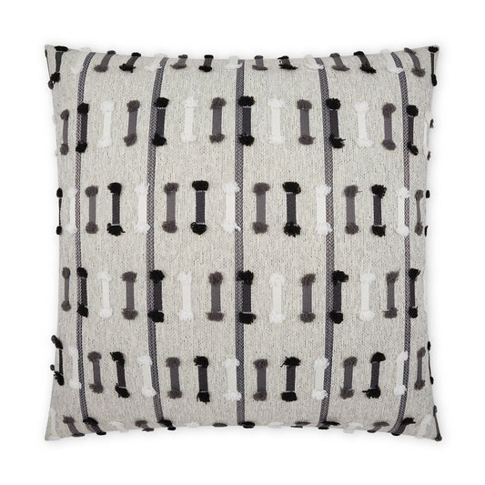 D.V. Kap Outdoor Tassel Stripe Pillow - Grey