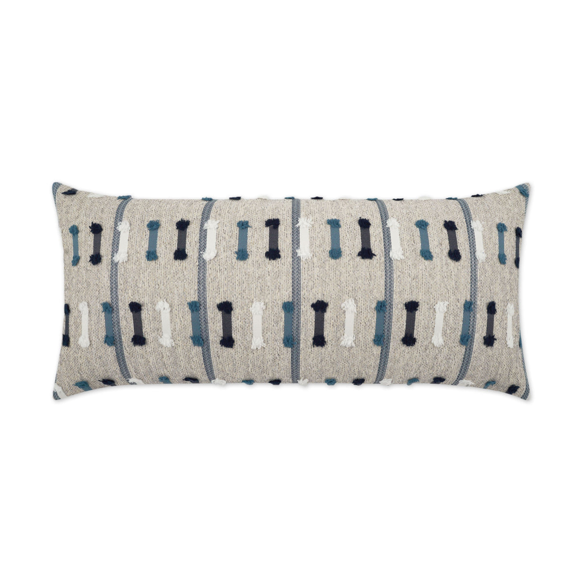 D.V. Kap Outdoor Tassel Stripe Lumbar Pillow - Blue
