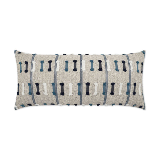 D.V. Kap Outdoor Tassel Stripe Lumbar Pillow - Blue