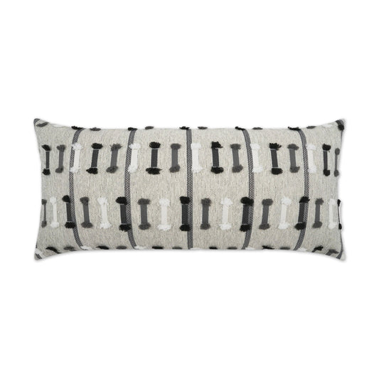 D.V. Kap Outdoor Tassel Stripe Lumbar Pillow - Grey