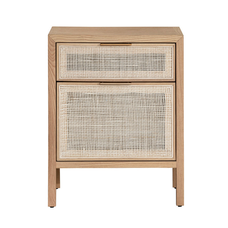 LH Home Rattan Two Drawer Accent Cabinet - Natural Tone Wood