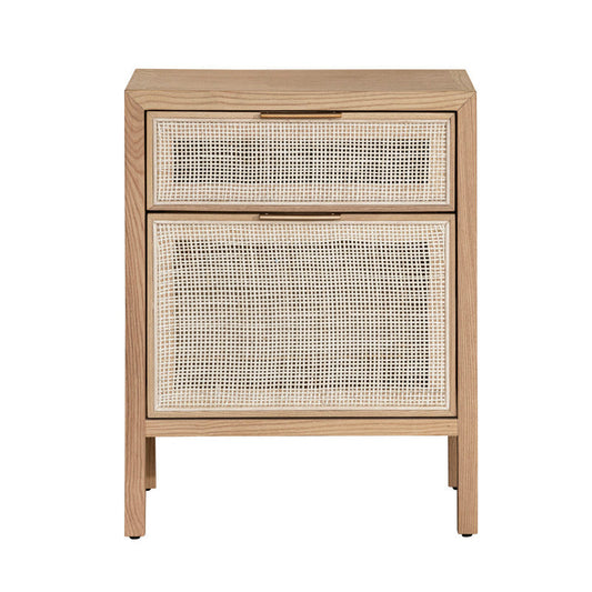 LH Home Rattan Two Drawer Accent Cabinet - Natural Tone Wood