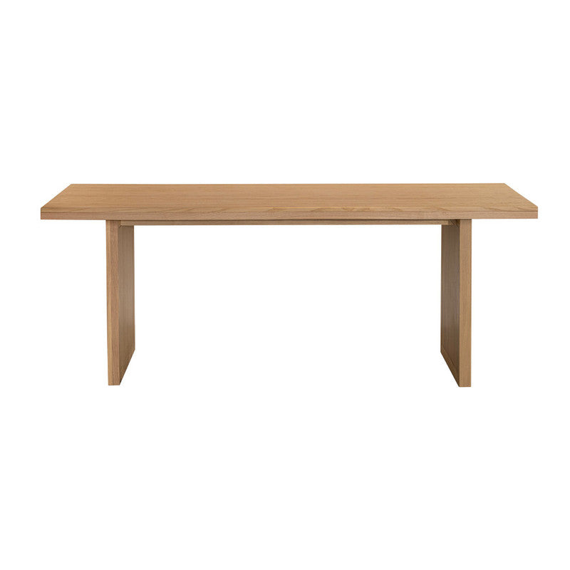 LH Home Rattan Oak Wood Dining Table for 6 People