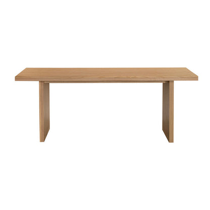 LH Home Rattan Oak Wood Dining Table for 6 People