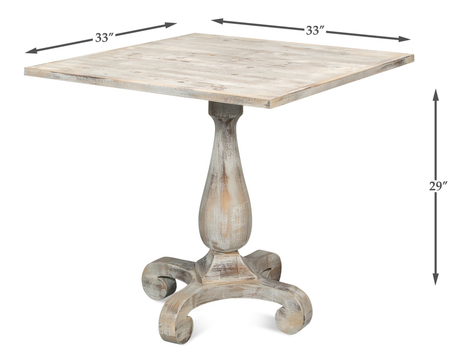 Square Bistro Table Grey Oak