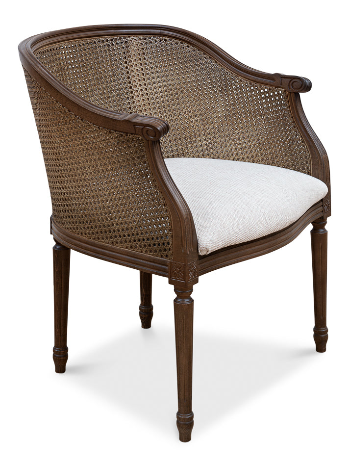 Louis Xvi Accent Tub Chair Driftwood Oatmeal