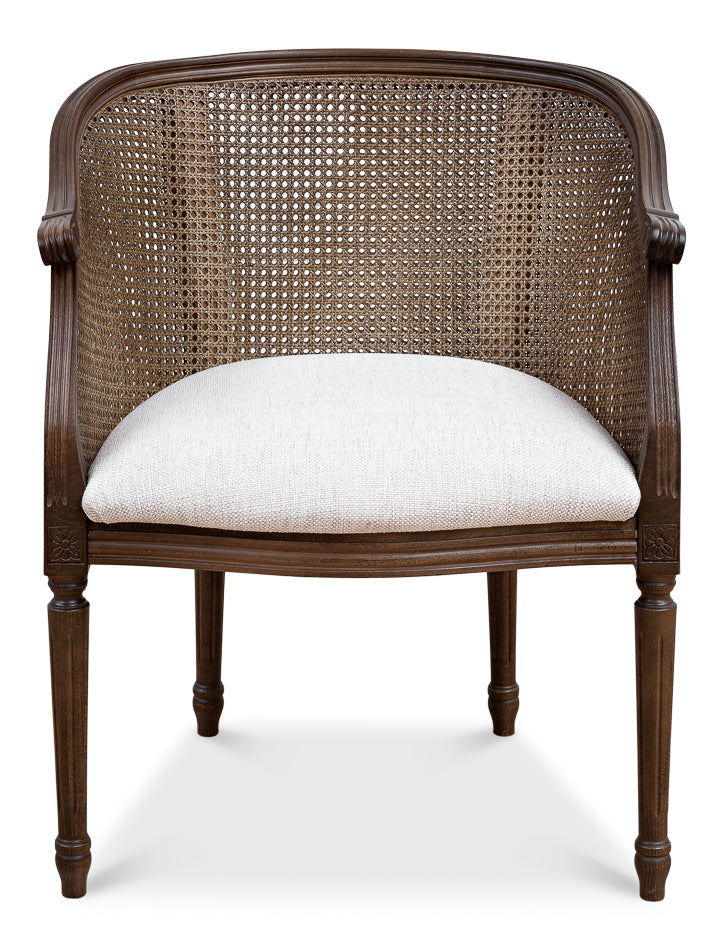 Louis Xvi Accent Tub Chair Driftwood Oatmeal