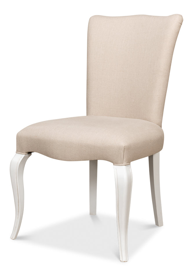 Side chair Cortina White With Linen Flax