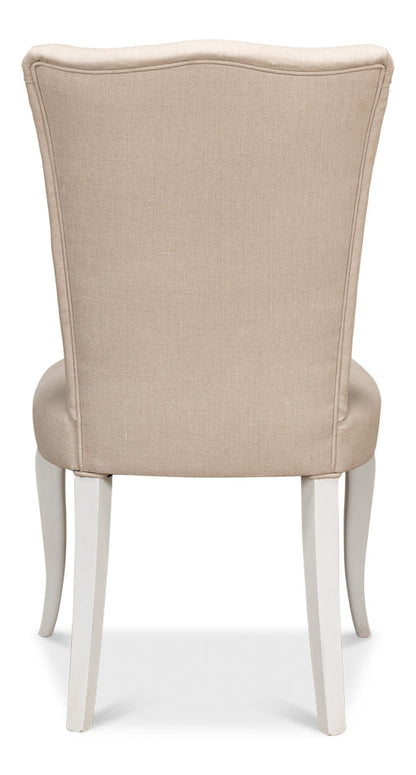 Side chair Cortina White With Linen Flax