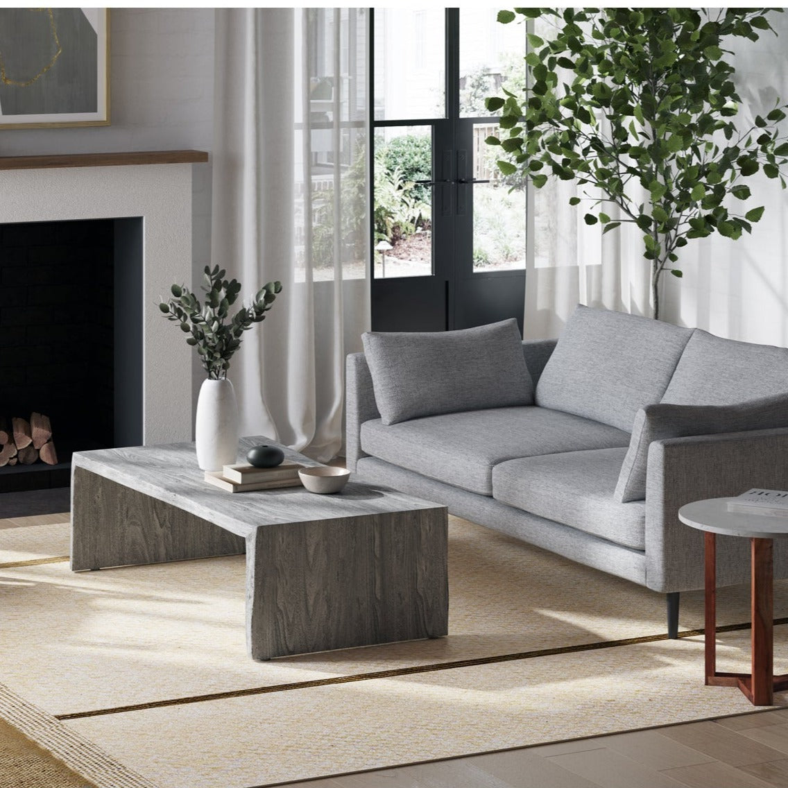  Tyrell Scandinavian Grey Wood Coffee Table Moe' Home