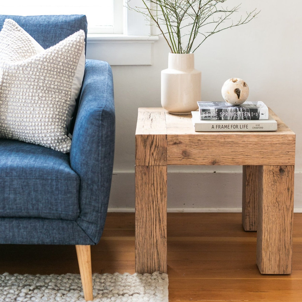  Evander Oak Wood End Table for Living Room Moe' Home