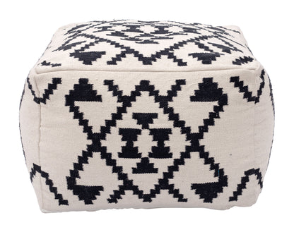 Lizardo Ottoman Beige & Black