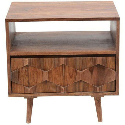 22 Inch Brown Nightstand Mid-Century Modern Nightstands LOOMLAN By Moe's Home