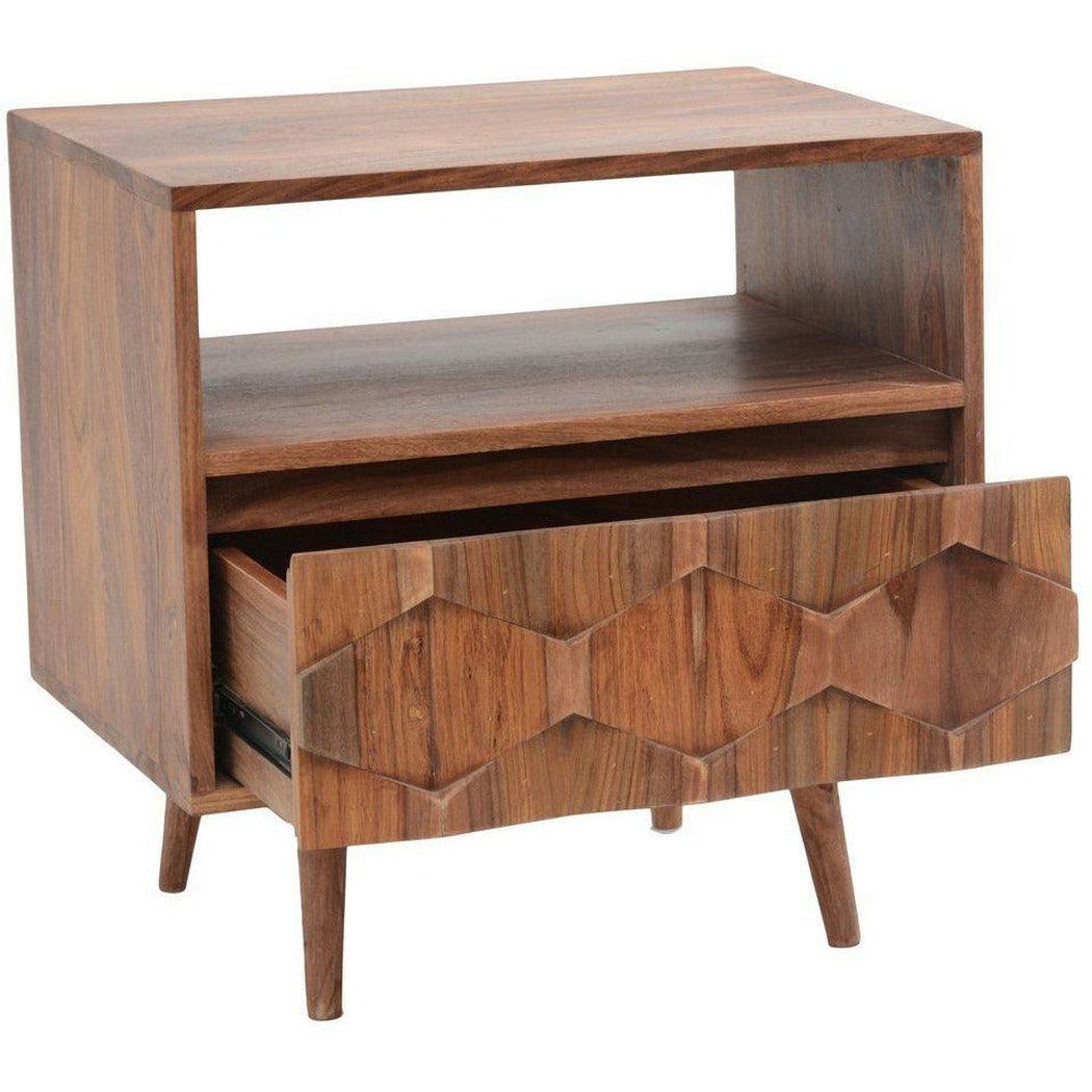 22 Inch Brown Nightstand Mid-Century Modern Nightstands LOOMLAN By Moe's Home