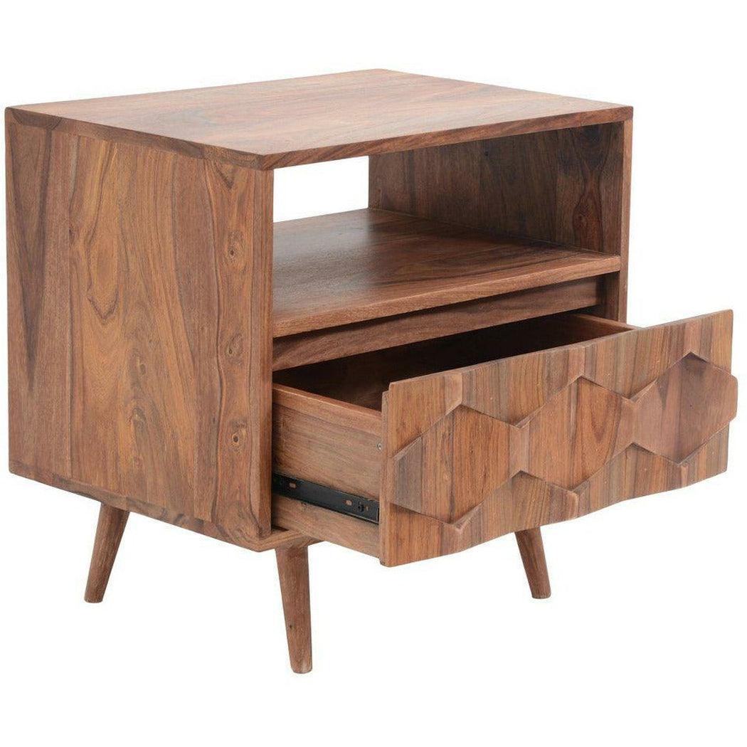 22 Inch Brown Nightstand Mid-Century Modern Nightstands LOOMLAN By Moe's Home