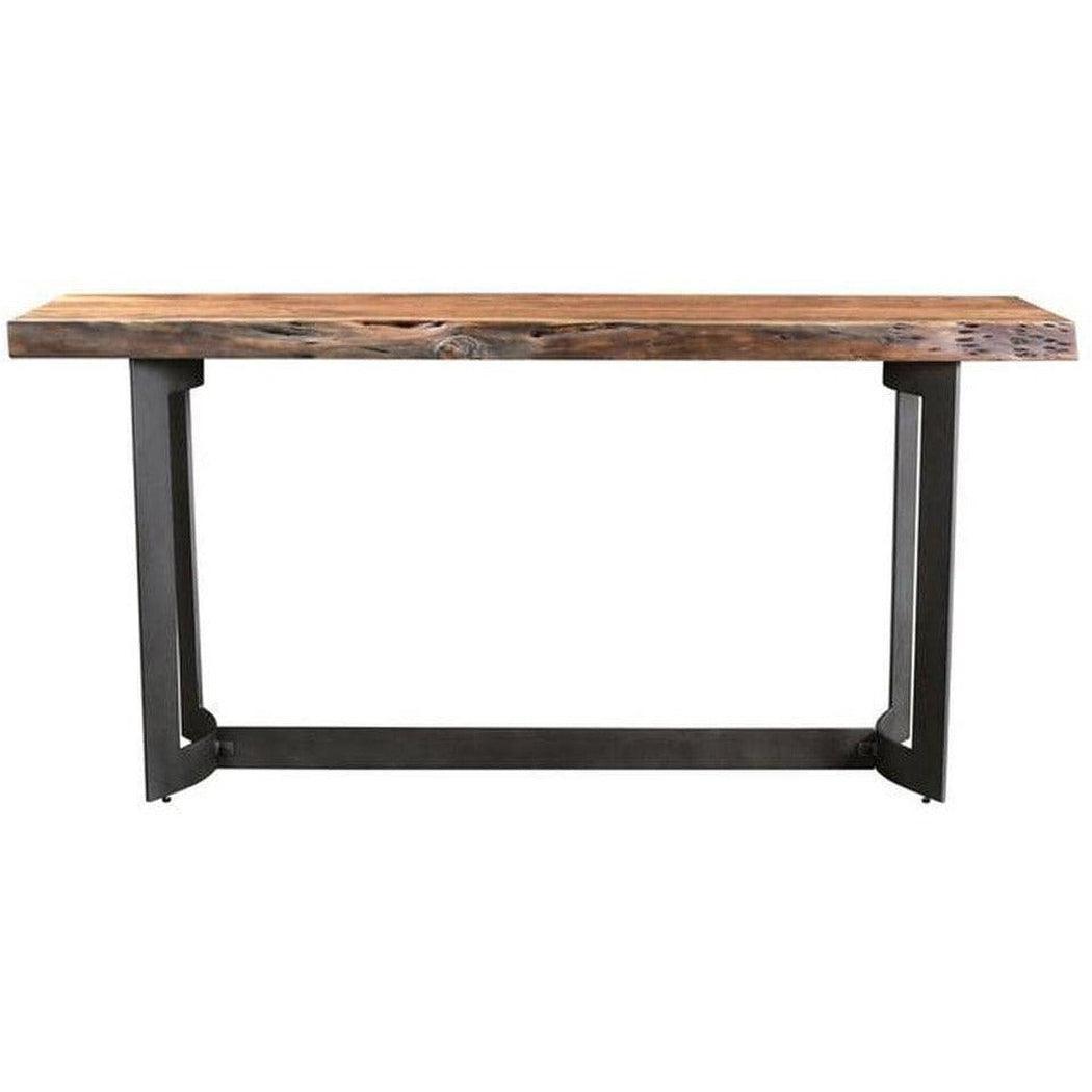 68 Inch Console Table Smoked Brown Industrial Console Tables LOOMLAN By Moe's Home