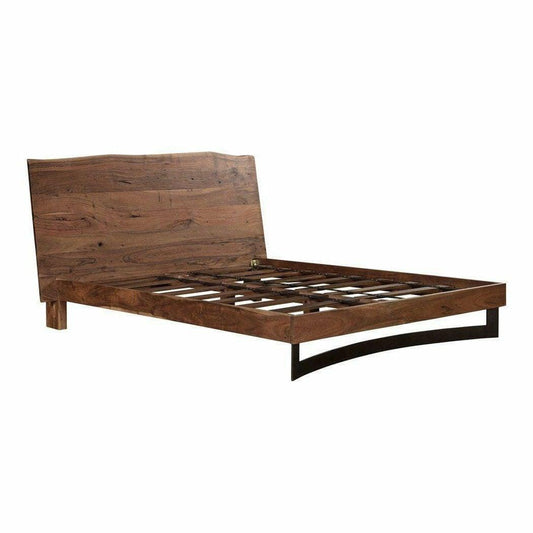 71 Inch Queen Bed Smoked Brown Industrial Beds LOOMLAN By Moe's Home