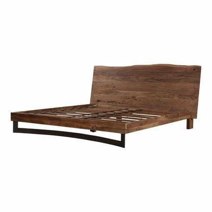 87 Inch King Bed Smoked Brown Industrial Beds LOOMLAN By Moe's Home