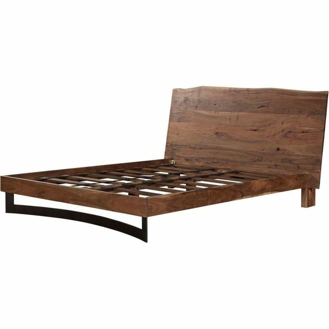 87 Inch King Bed Smoked Brown Industrial Beds LOOMLAN By Moe's Home