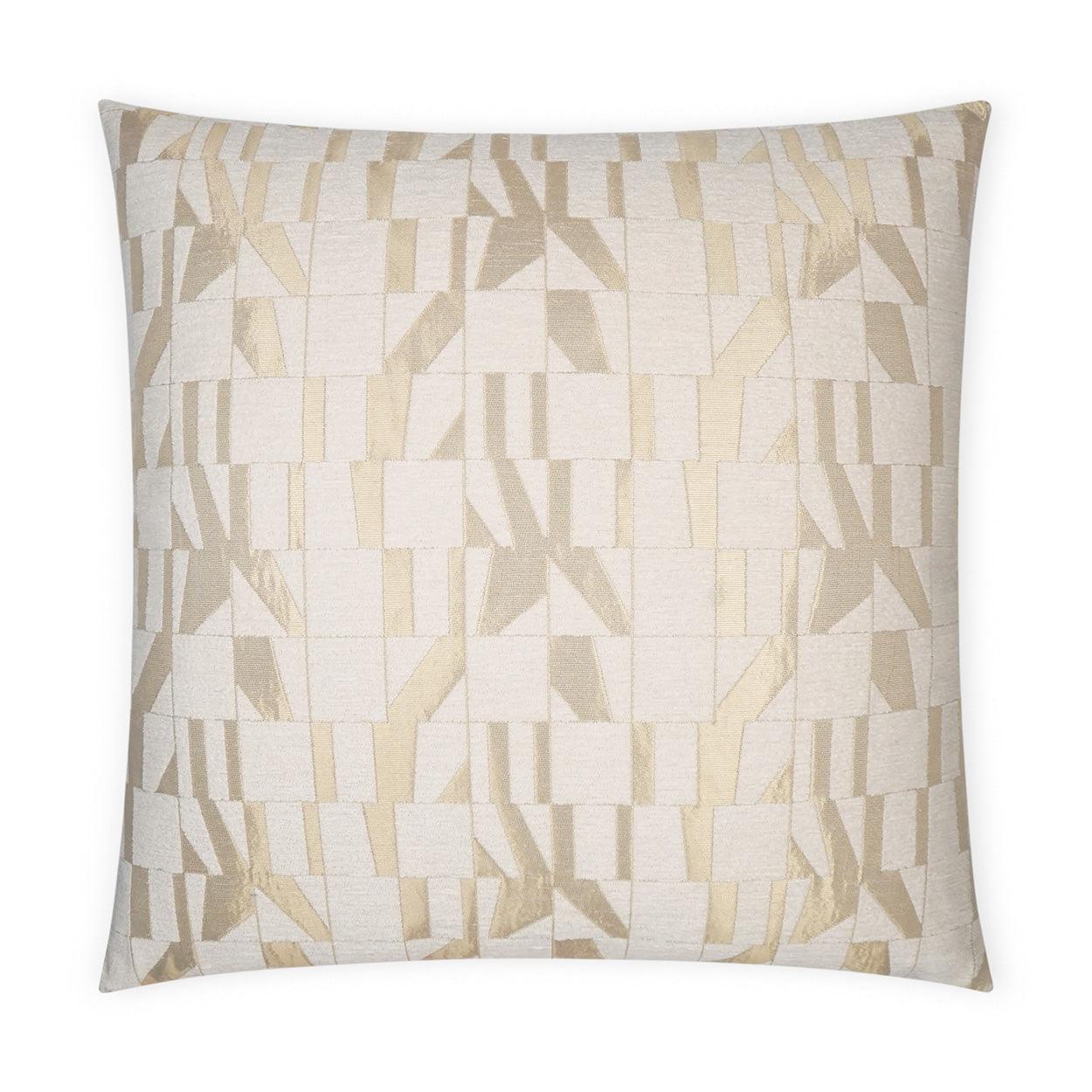 Duved Glam Geometric Gold Large Throw Pillow With Insert Throw Pillows LOOMLAN By D.V. Kap