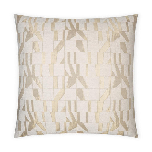 Duved Glam Geometric Gold Large Throw Pillow With Insert Throw Pillows LOOMLAN By D.V. Kap