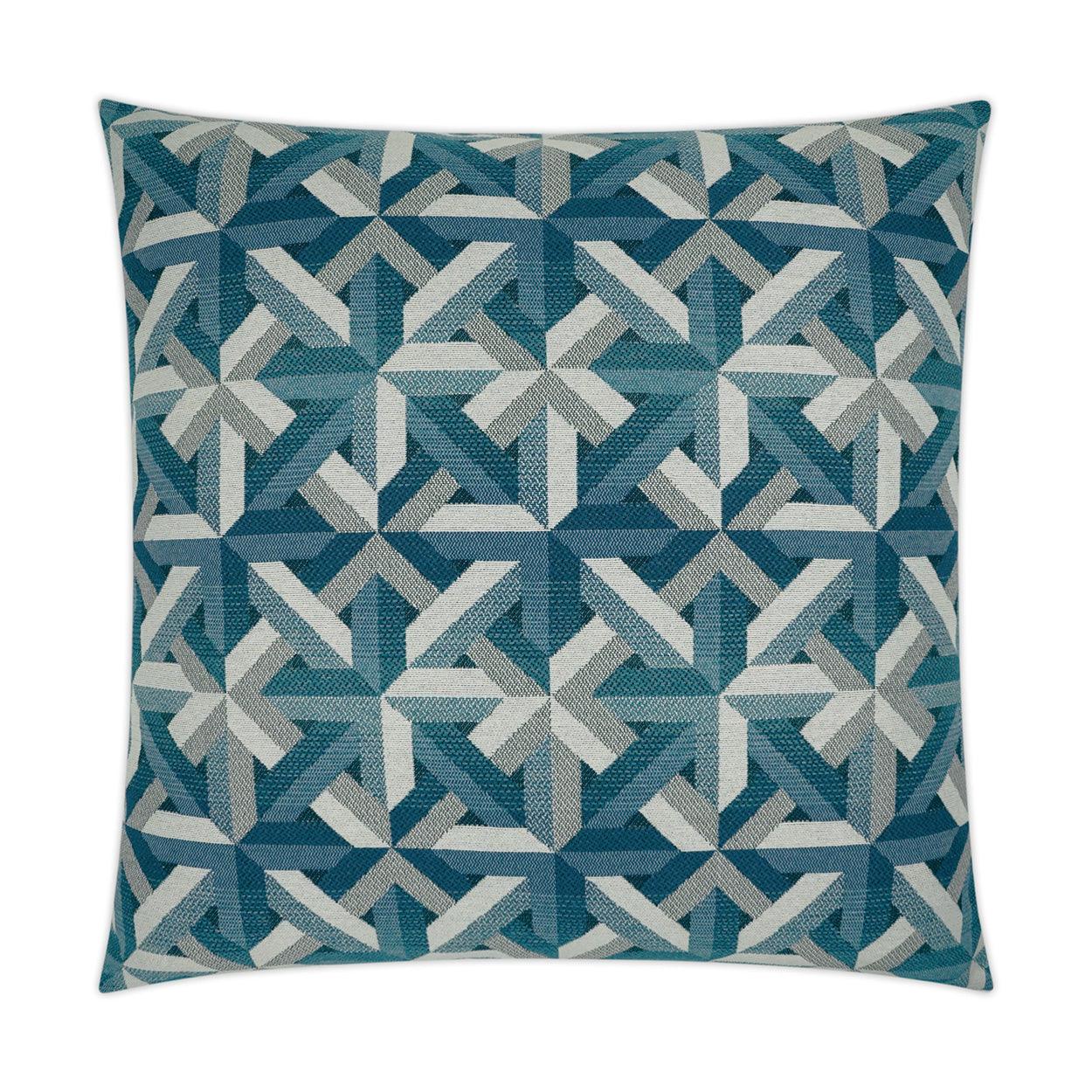 Edifice Sapphire Geometric Blue Large Throw Pillow With Insert Throw Pillows LOOMLAN By D.V. Kap