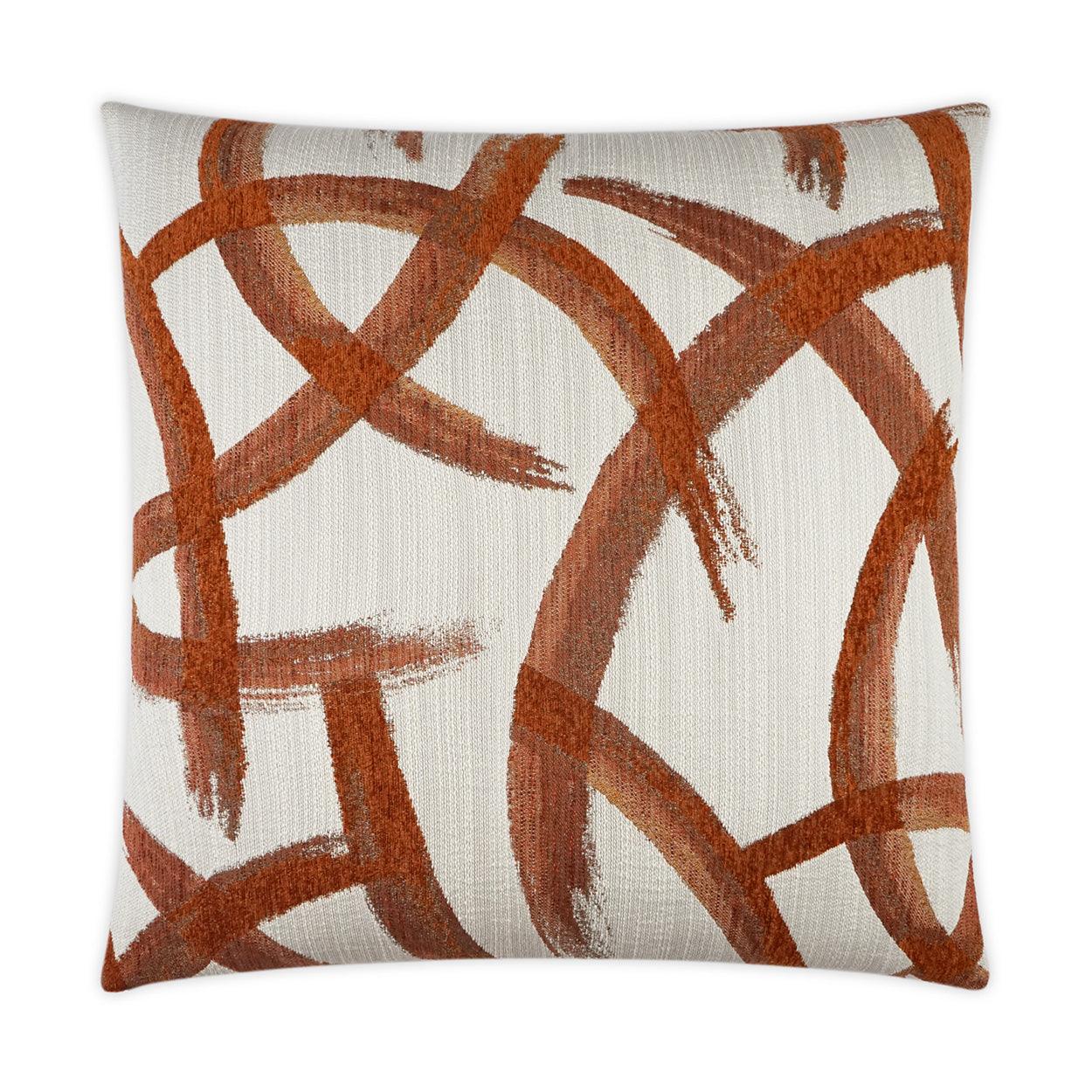 Enso Copper Abstract Copper Large Throw Pillow With Insert Throw Pillows LOOMLAN By D.V. Kap