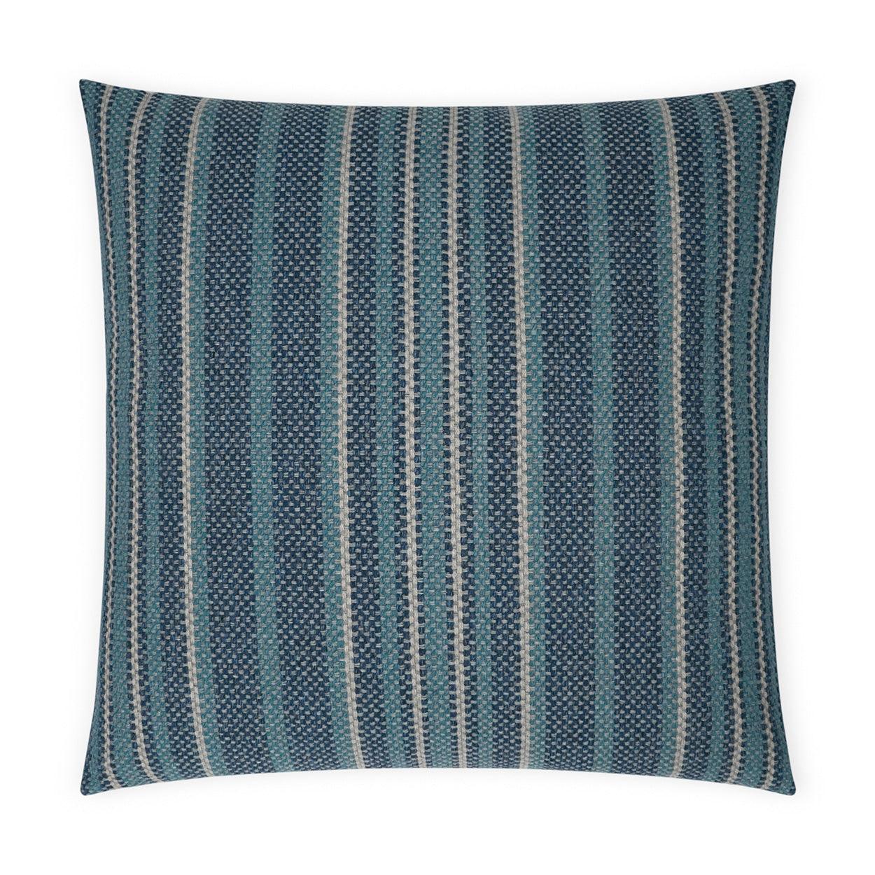 Ernest Blue Stripes Blue Large Throw Pillow With Insert Throw Pillows LOOMLAN By D.V. Kap