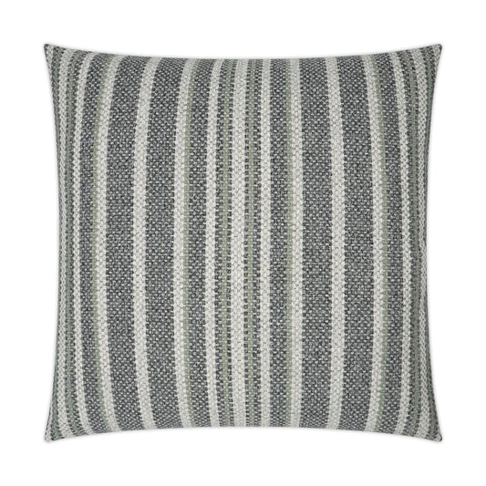 Ernest Graphite Stripes Grey Large Throw Pillow With Insert Throw Pillows LOOMLAN By D.V. Kap