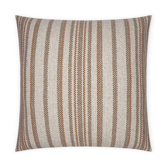 Ernest Rust Stripes Copper Large Throw Pillow With Insert Throw Pillows LOOMLAN By D.V. Kap