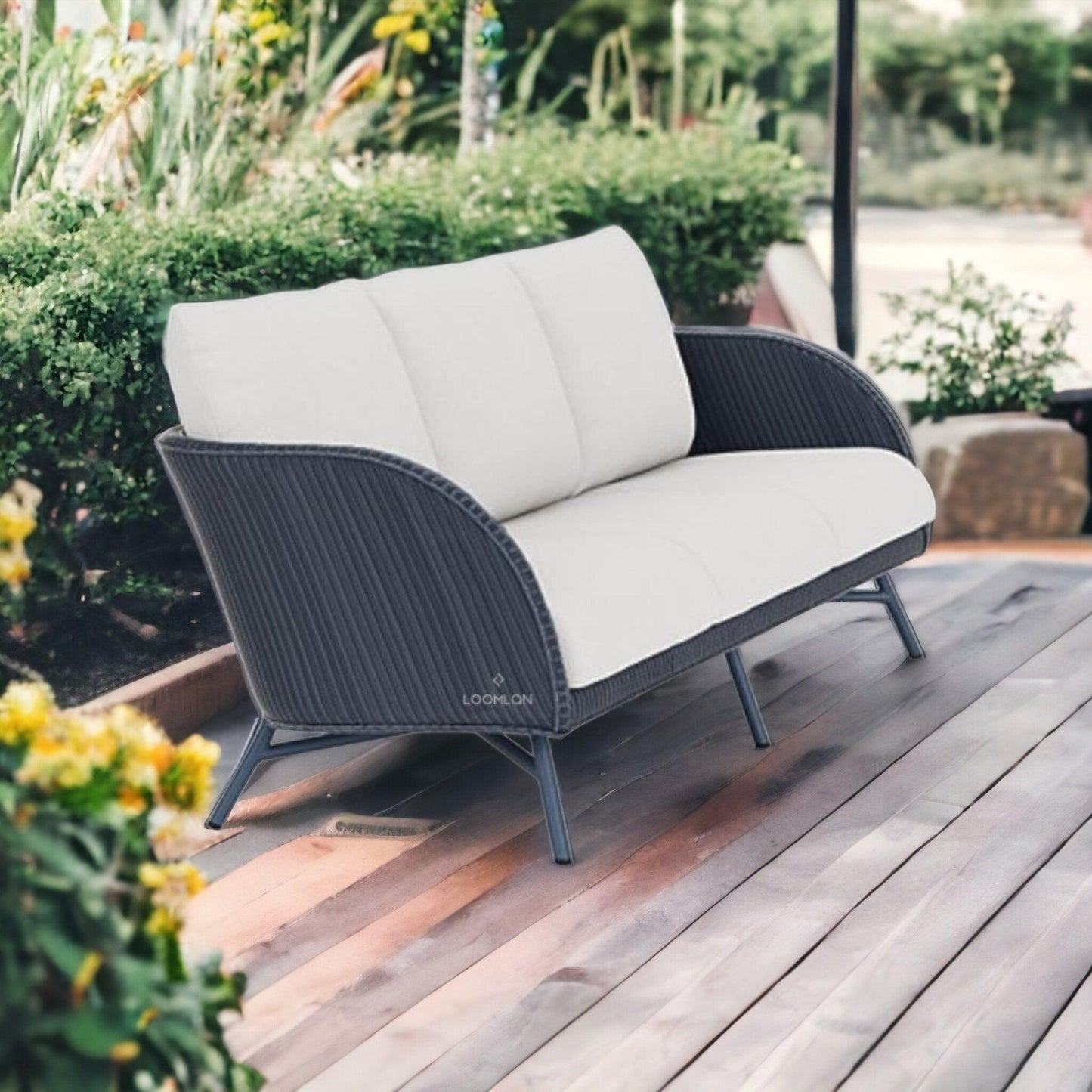 Essence Sofa All Weather Wicker Furniture Made in USA Outdoor Sofas & Loveseats LOOMLAN By Lloyd Flanders