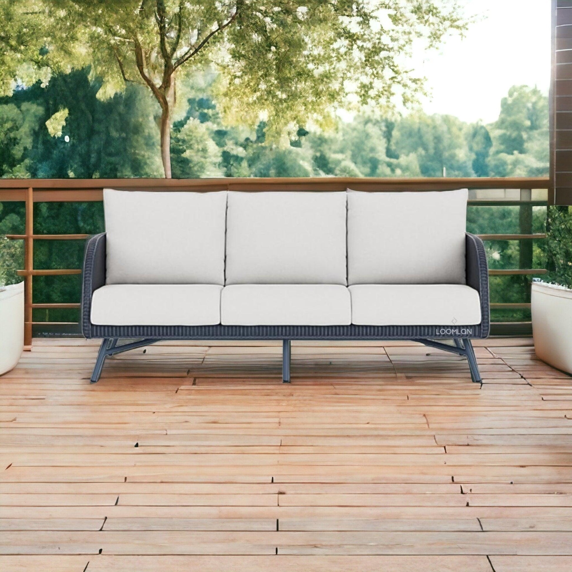 Essence Sofa All Weather Wicker Furniture Made in USA Outdoor Sofas & Loveseats LOOMLAN By Lloyd Flanders